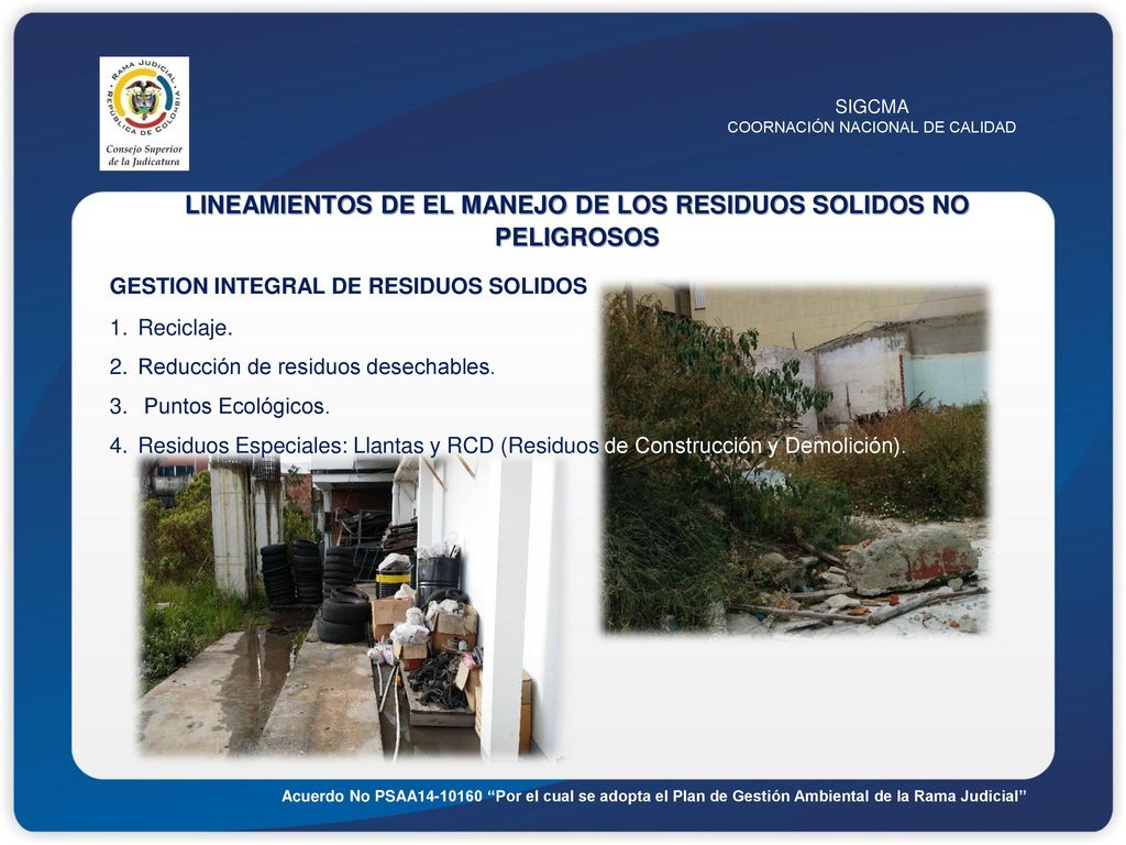 LINEAMIENTOS DE EL MANEJO DE LOS RESIDUOS SOLIDOS NO PELIGROSOS