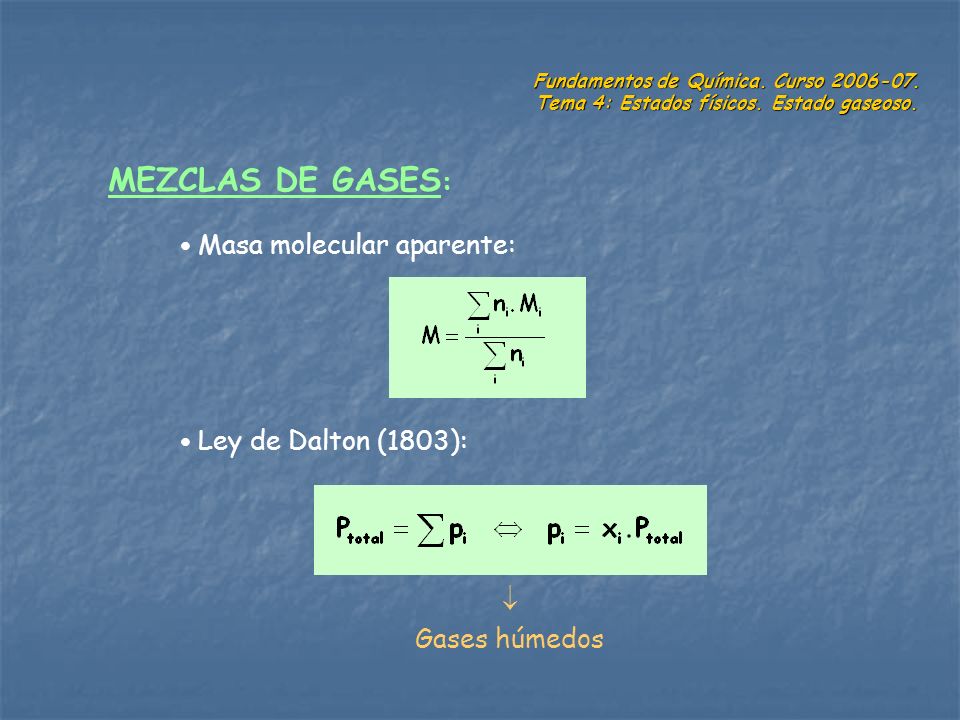 FUNDAMENTOS DE QUÍMICA Especialidad Química Industrial Curso 2004/05