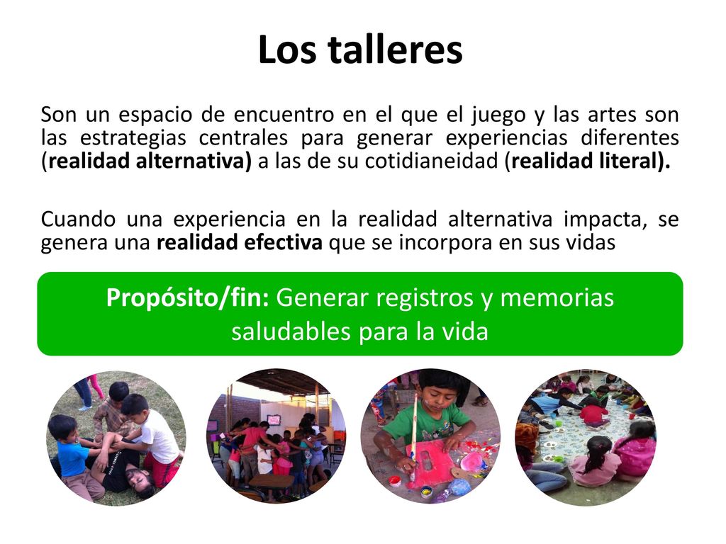 Propósito/fin: Generar registros y memorias saludables para la vida