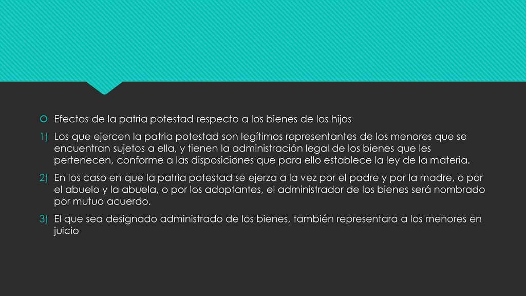 Efectos de la patria potestad respecto a los bienes de los hijos