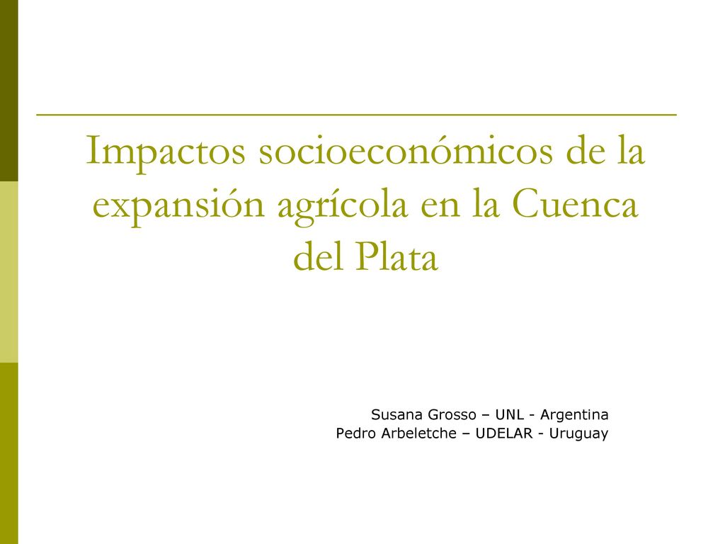 Susana Grosso – UNL - Argentina Pedro Arbeletche – UDELAR - Uruguay