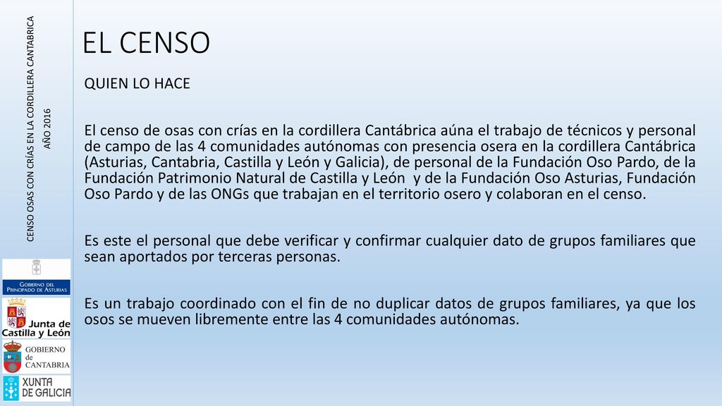 CENSO OSAS CON CRÍAS EN LA CORDILLERA CANTABRICA
