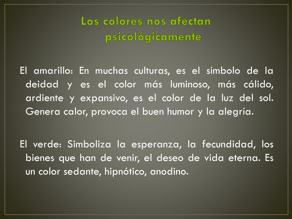 Los colores nos afectan psicológicamente