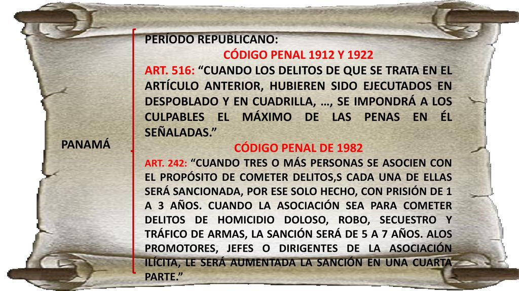 CÓDIGO PENAL 1912 Y 1922 CÓDIGO PENAL DE 1982 PANAMÁ