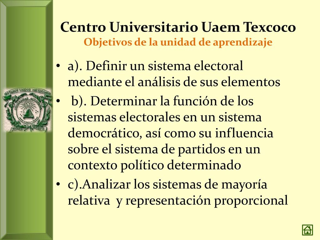 Centro Universitario Uaem Texcoco Objetivos de la unidad de aprendizaje