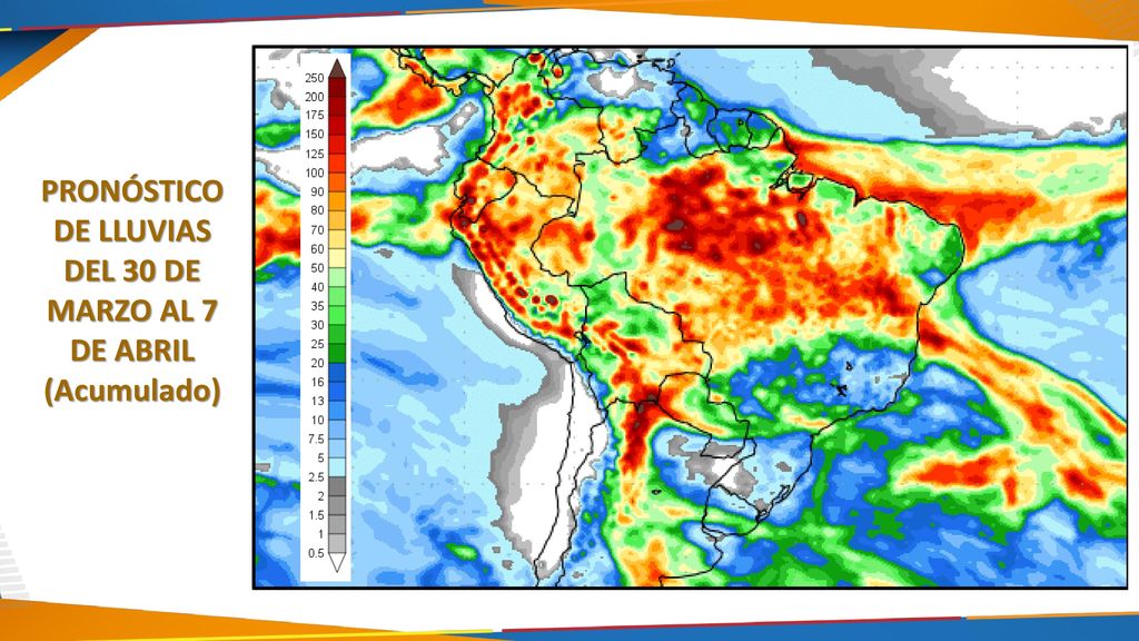 PRONÓSTICO DE LLUVIAS DEL 30 DE MARZO AL 7 DE ABRIL (Acumulado)