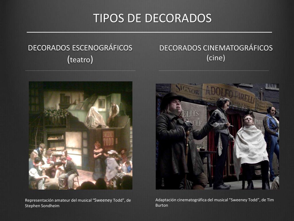 TIPOS DE DECORADOS (teatro) DECORADOS ESCENOGRÁFICOS