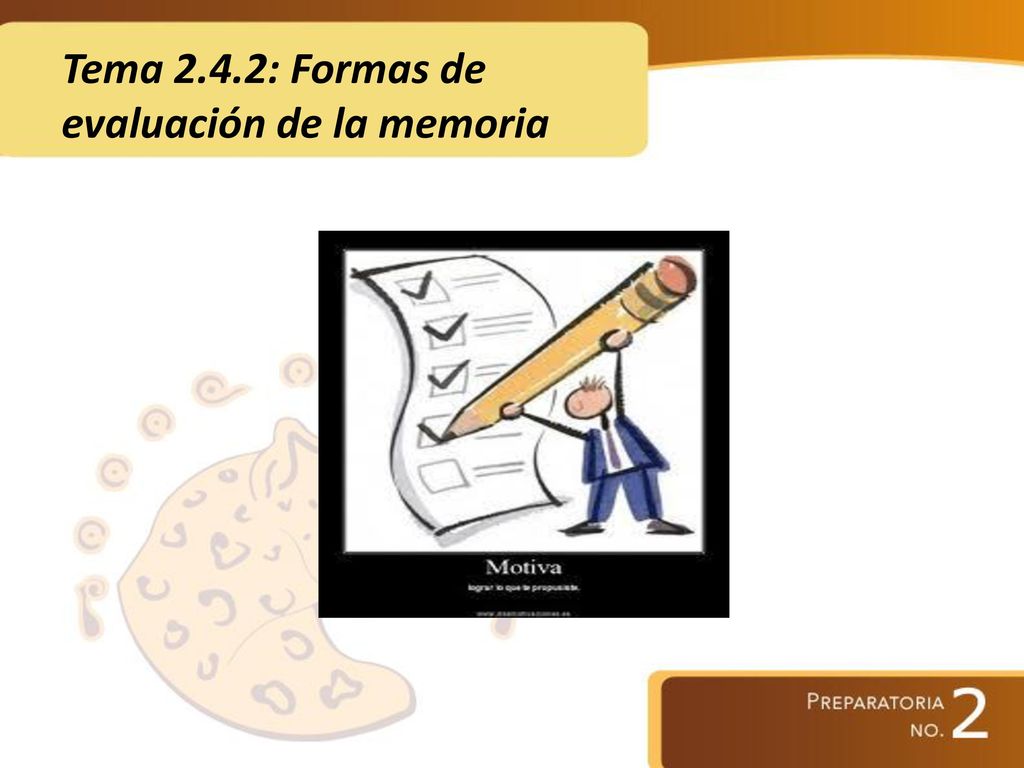Tema 2.4.2: Formas de evaluación de la memoria