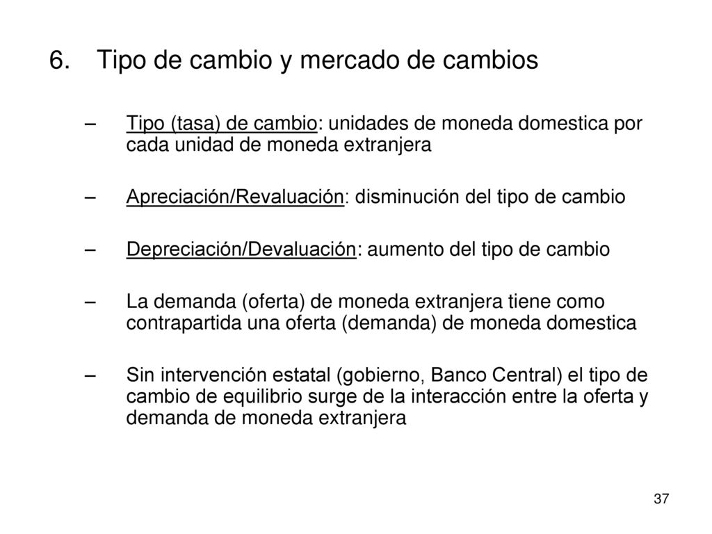Tipo de cambio y mercado de cambios