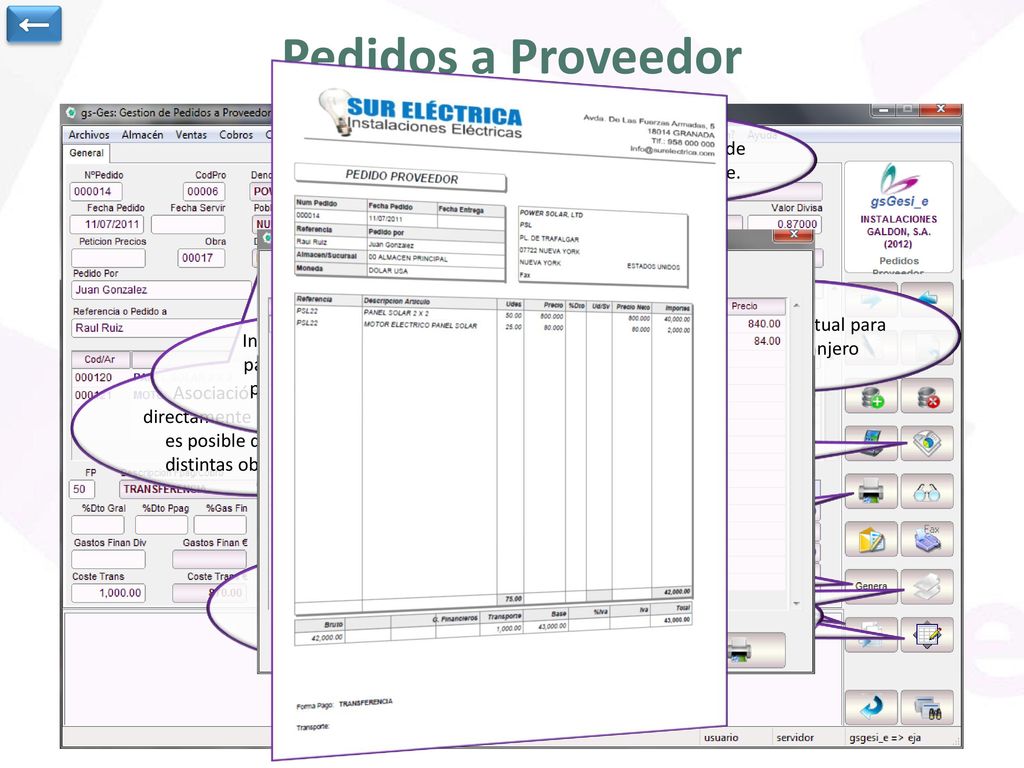 ← Pedidos a Proveedor. Creación automática a partir de una lista de pedidos de cliente. Divisa y cambio actual para pedidos a extranjero.