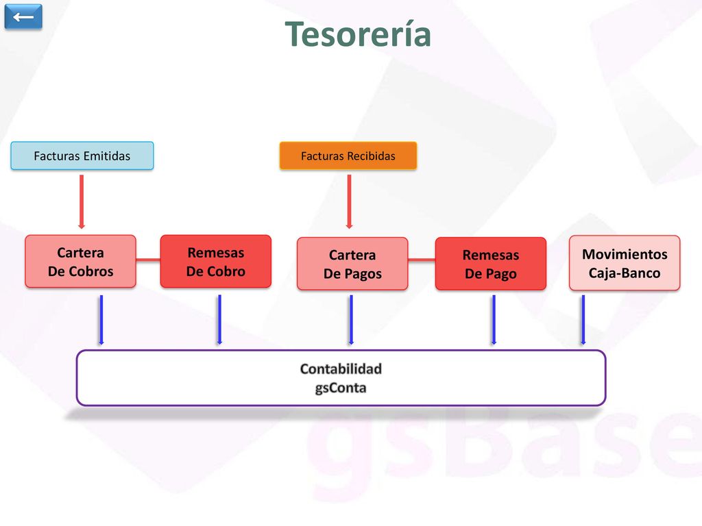 Tesorería ← Cartera De Cobros Remesas De Cobro Cartera De Pagos