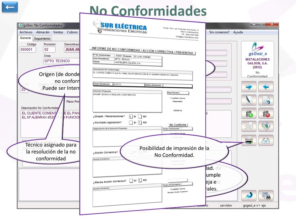 No Conformidades ← Quién crea (promueve) la No Conformidad