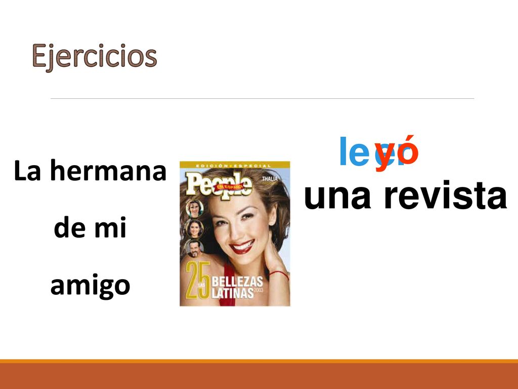 Ejercicios le er yó La hermana de mi amigo una revista