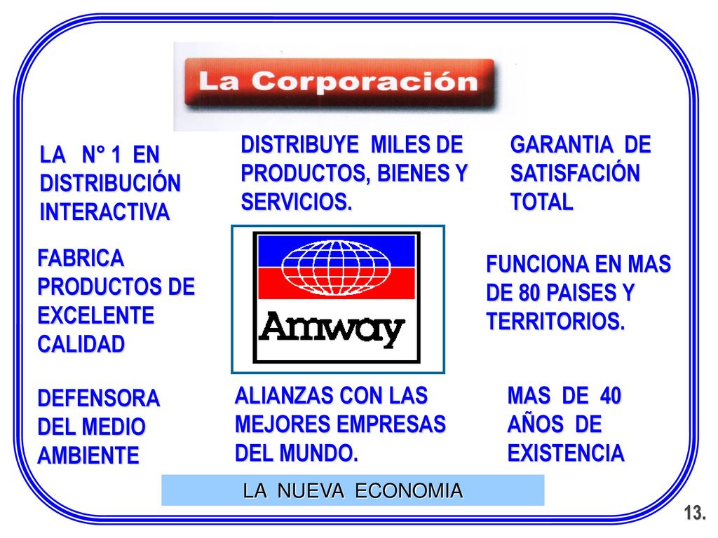 DISTRIBUYE MILES DE PRODUCTOS, BIENES Y SERVICIOS.