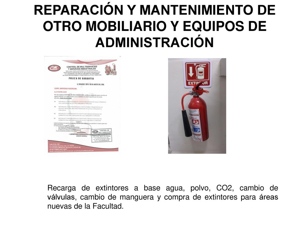 REPARACIÓN Y MANTENIMIENTO DE OTRO MOBILIARIO Y EQUIPOS DE ADMINISTRACIÓN