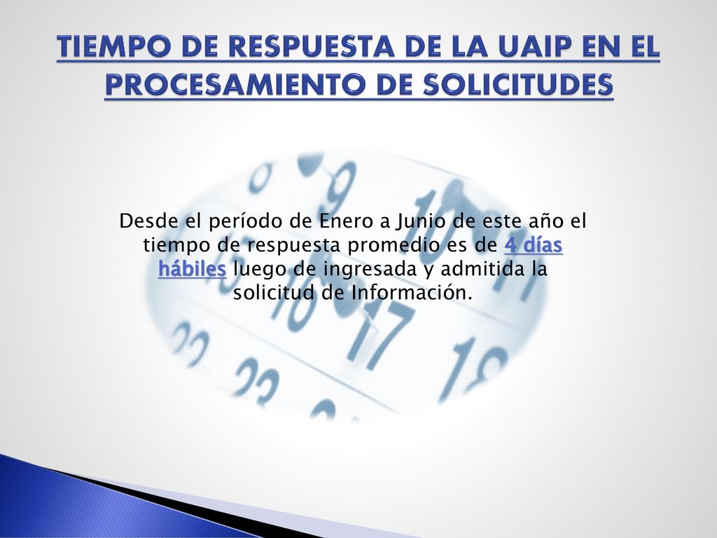 TIEMPO DE RESPUESTA DE LA UAIP EN EL PROCESAMIENTO DE SOLICITUDES