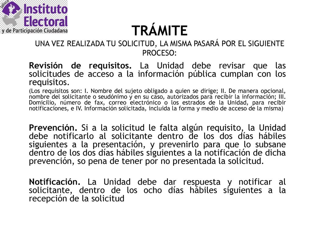 TRÁMITE UNA VEZ REALIZADA TU SOLICITUD, LA MISMA PASARÁ POR EL SIGUIENTE PROCESO: