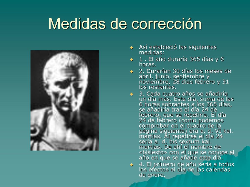 Medidas de corrección Así estableció las siguientes medidas: