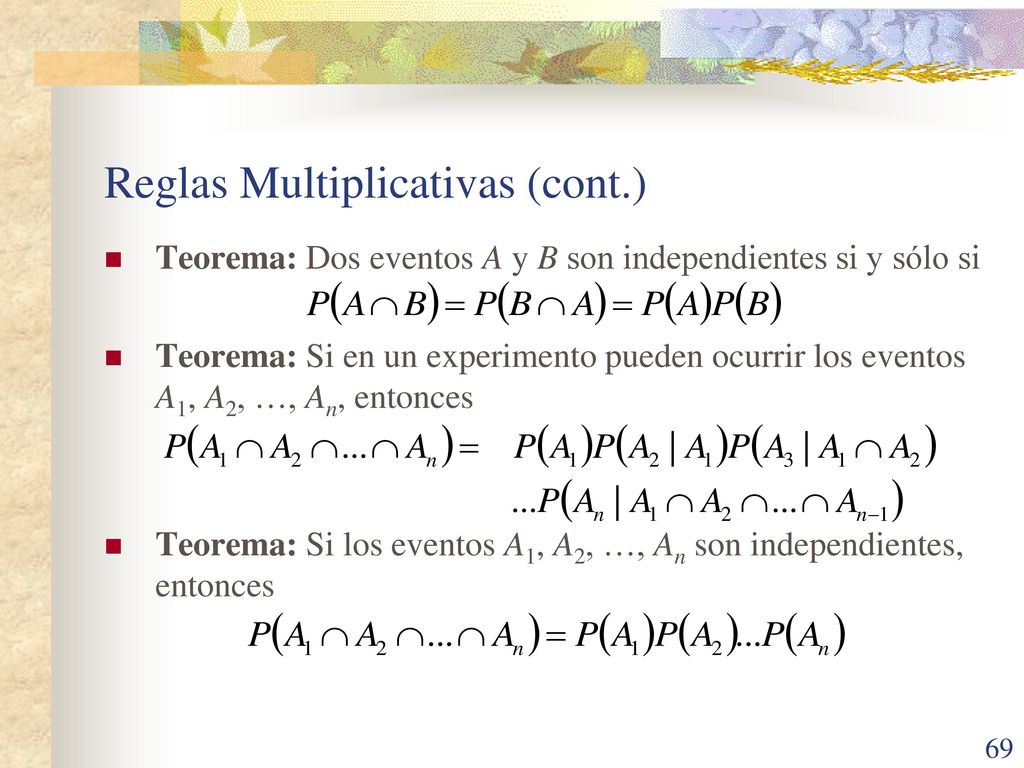 Reglas Multiplicativas (cont.)