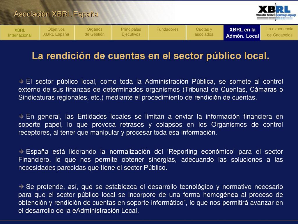 La rendición de cuentas en el sector público local.
