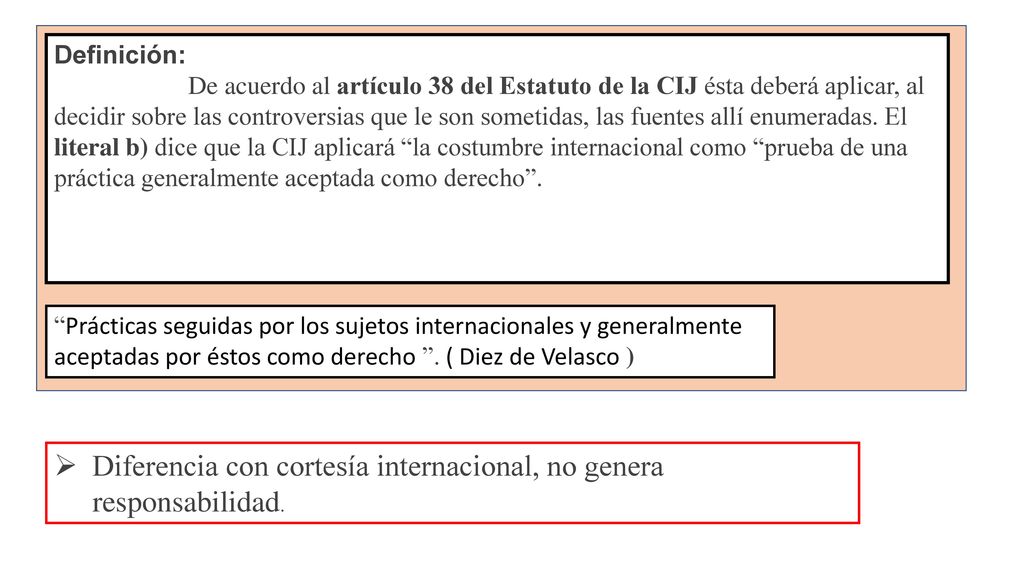 Diferencia con cortesía internacional, no genera responsabilidad.
