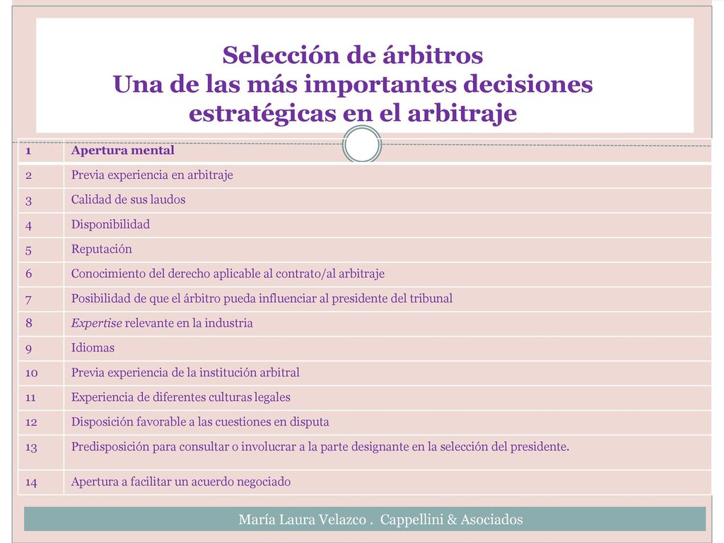 Una de las más importantes decisiones estratégicas en el arbitraje