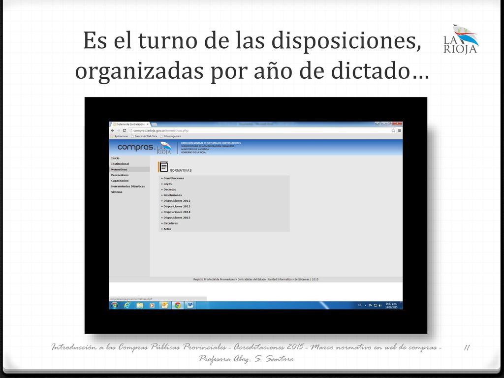 Es el turno de las disposiciones, organizadas por año de dictado…
