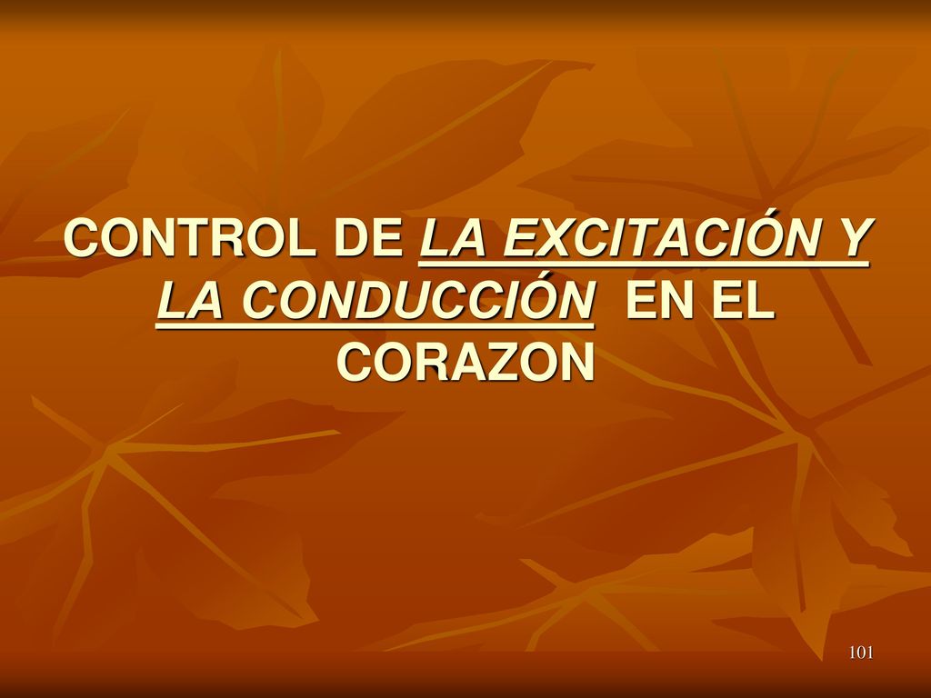 CONTROL DE LA EXCITACIÓN Y LA CONDUCCIÓN EN EL CORAZON