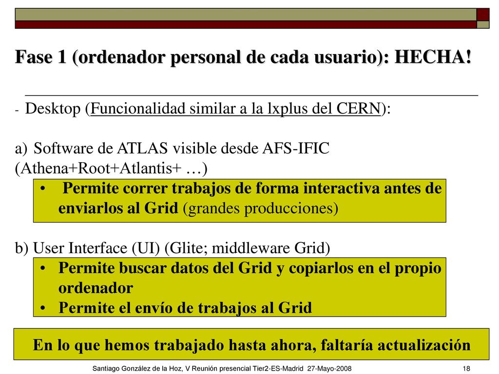 En lo que hemos trabajado hasta ahora, faltaría actualización