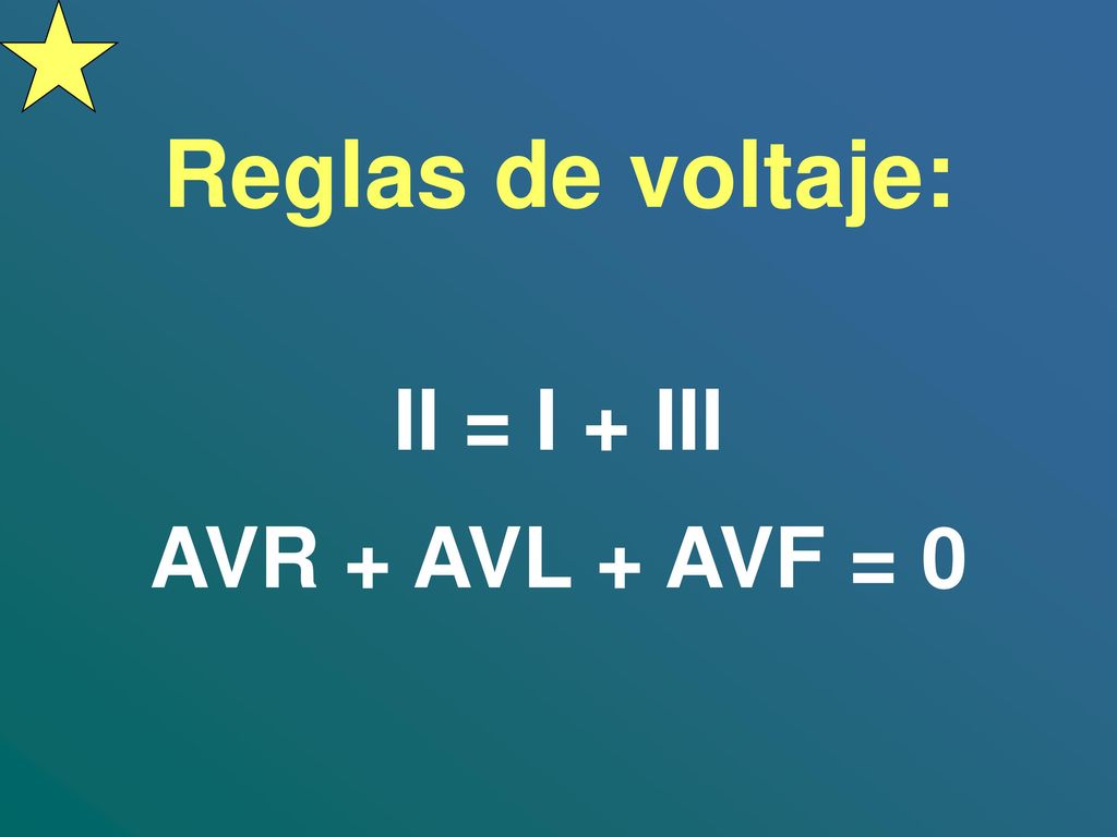 Reglas de voltaje: II = I + III AVR + AVL + AVF = 0