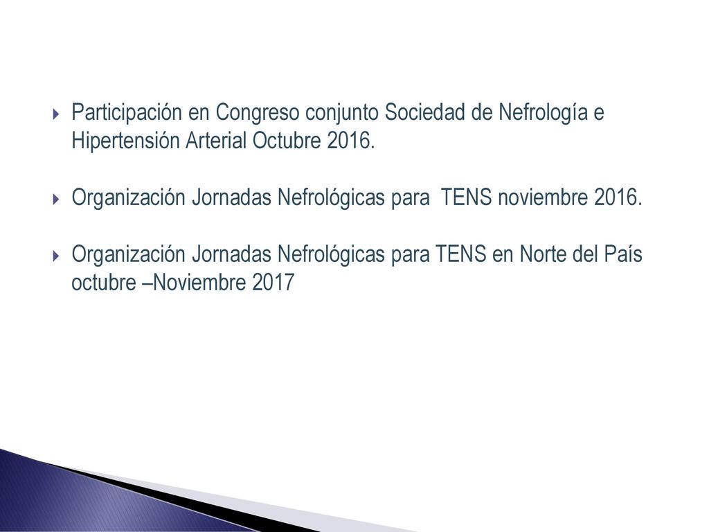 Participación en Congreso conjunto Sociedad de Nefrología e Hipertensión Arterial Octubre 2016.