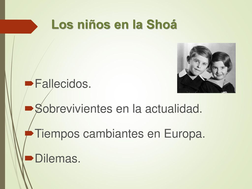 Los niños en la Shoá Fallecidos. Sobrevivientes en la actualidad.