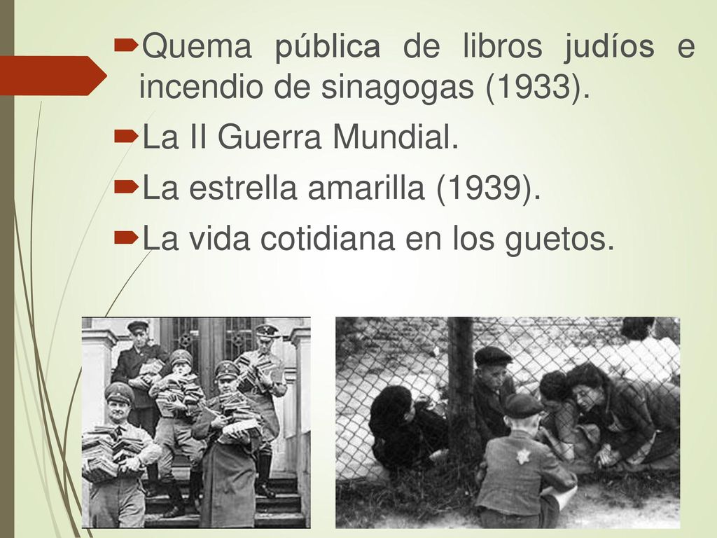 Quema pública de libros judíos e incendio de sinagogas (1933).