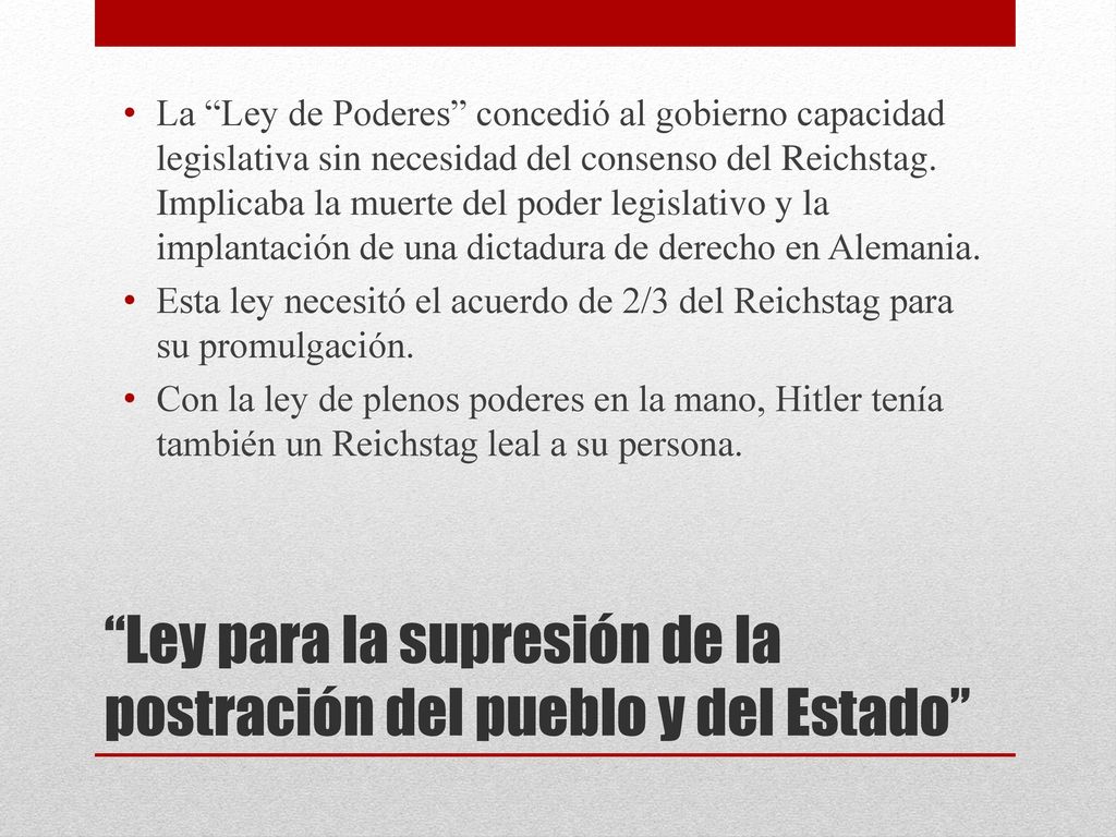 Ley para la supresión de la postración del pueblo y del Estado