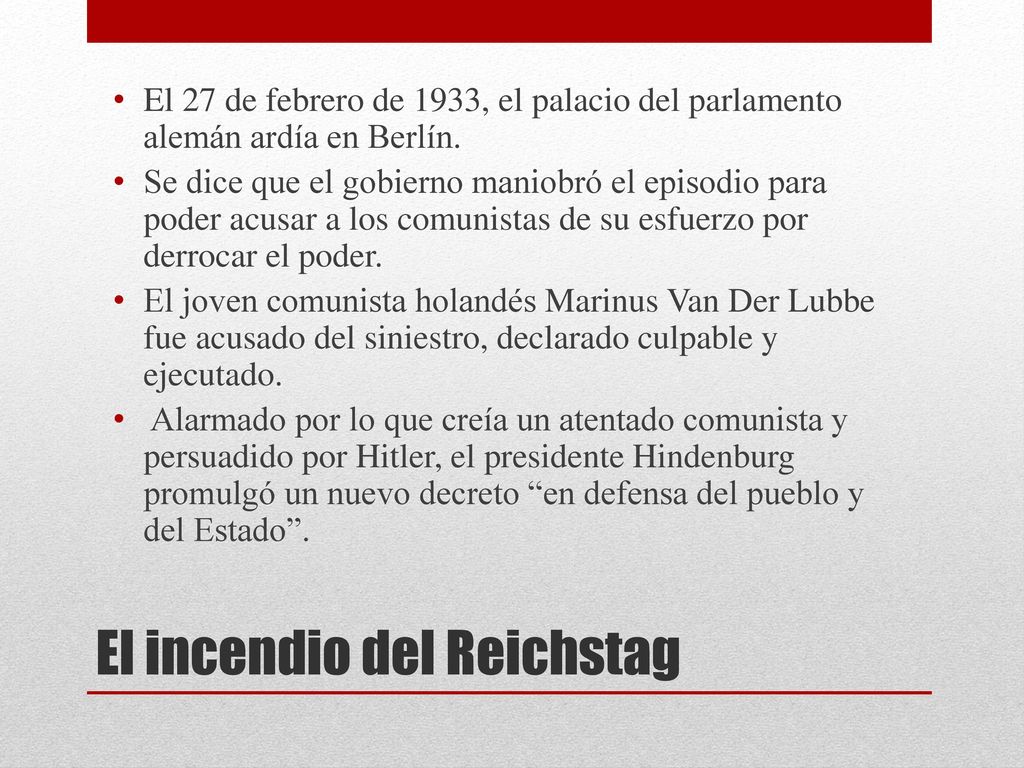 El incendio del Reichstag