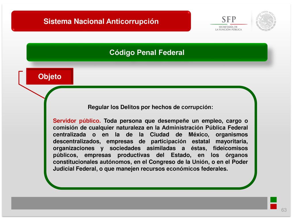 Sistema Nacional Anticorrupción Código Penal Federal Objeto