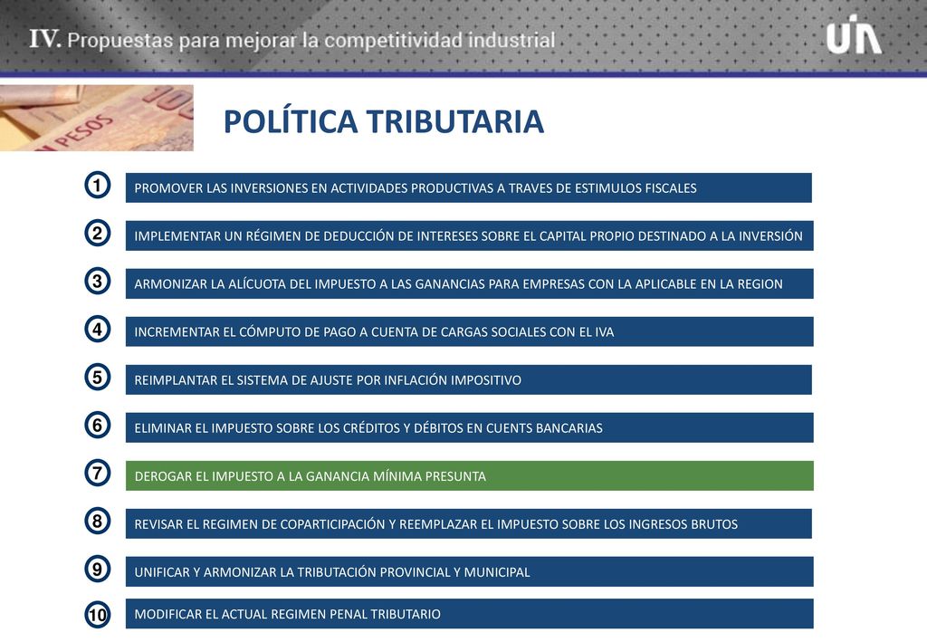 POLÍTICA TRIBUTARIA 4. UNIFICAR Y ARMONIZAR LA TRIBUTACIÓN PROVINCIAL Y MUNICIPAL. 3.