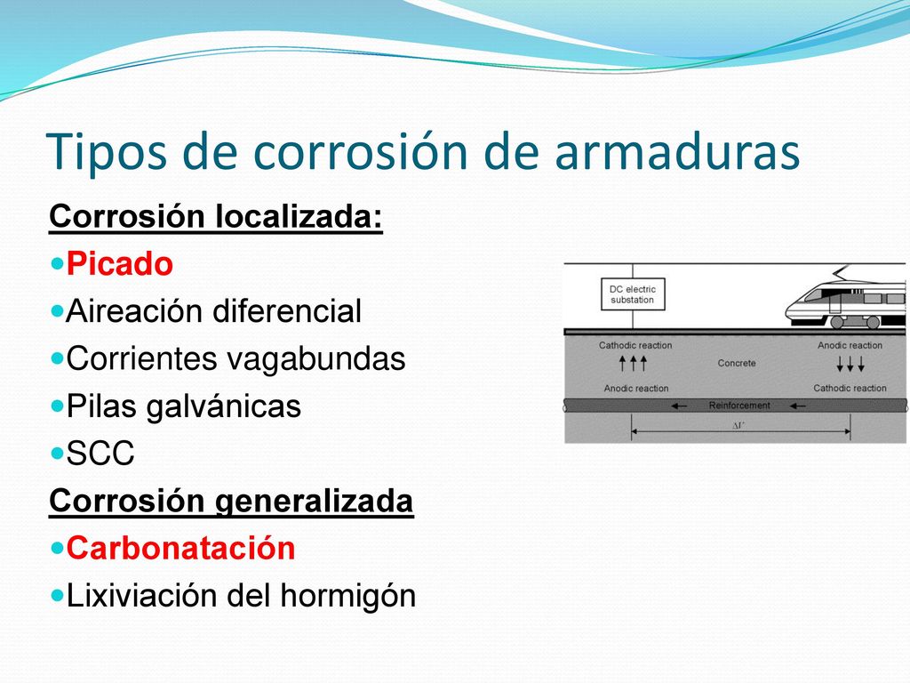 Tipos de corrosión de armaduras