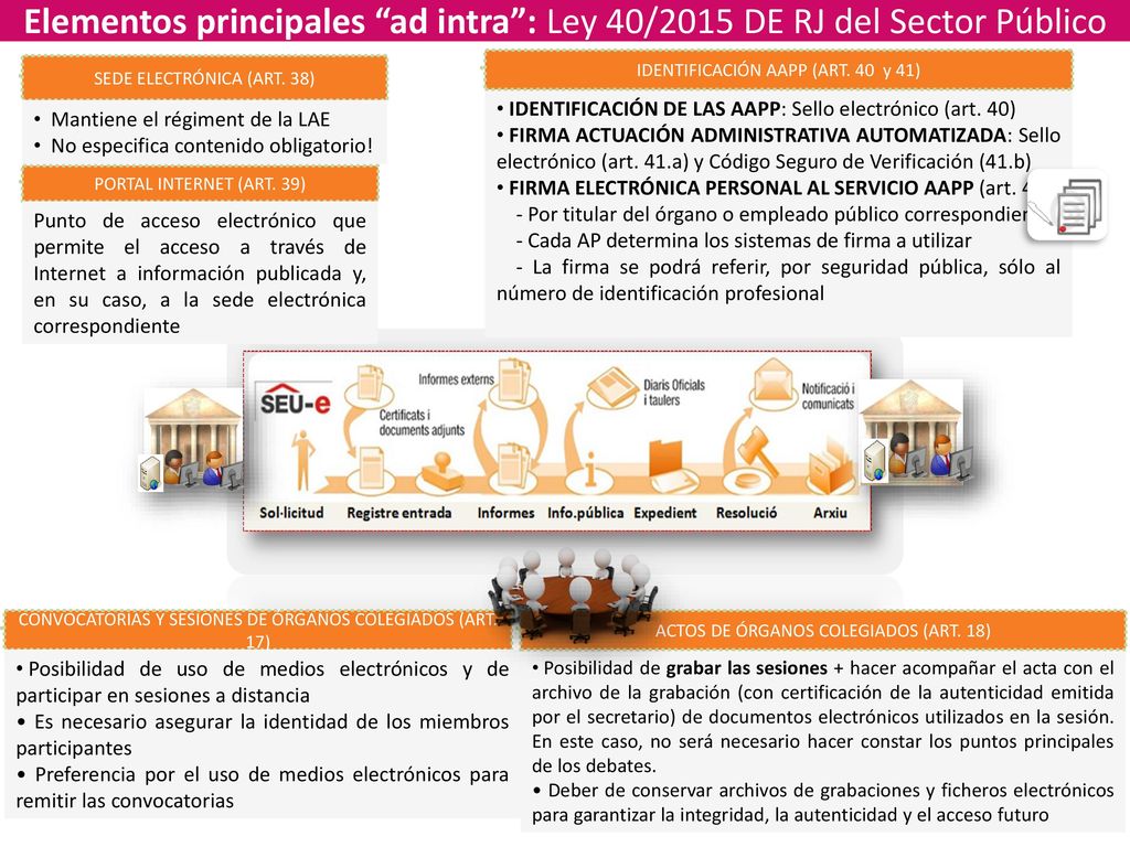 Elementos principales ad intra : Ley 40/2015 DE RJ del Sector Público