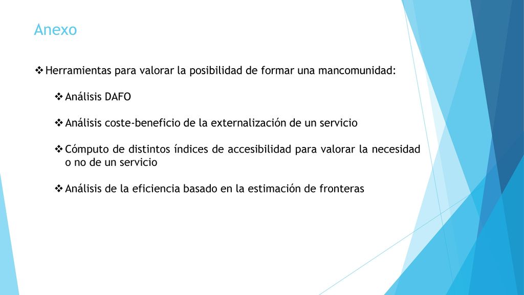 Anexo Herramientas para valorar la posibilidad de formar una mancomunidad: Análisis DAFO.