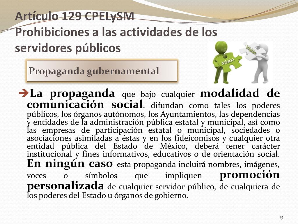 Artículo 129 CPELySM Prohibiciones a las actividades de los servidores públicos