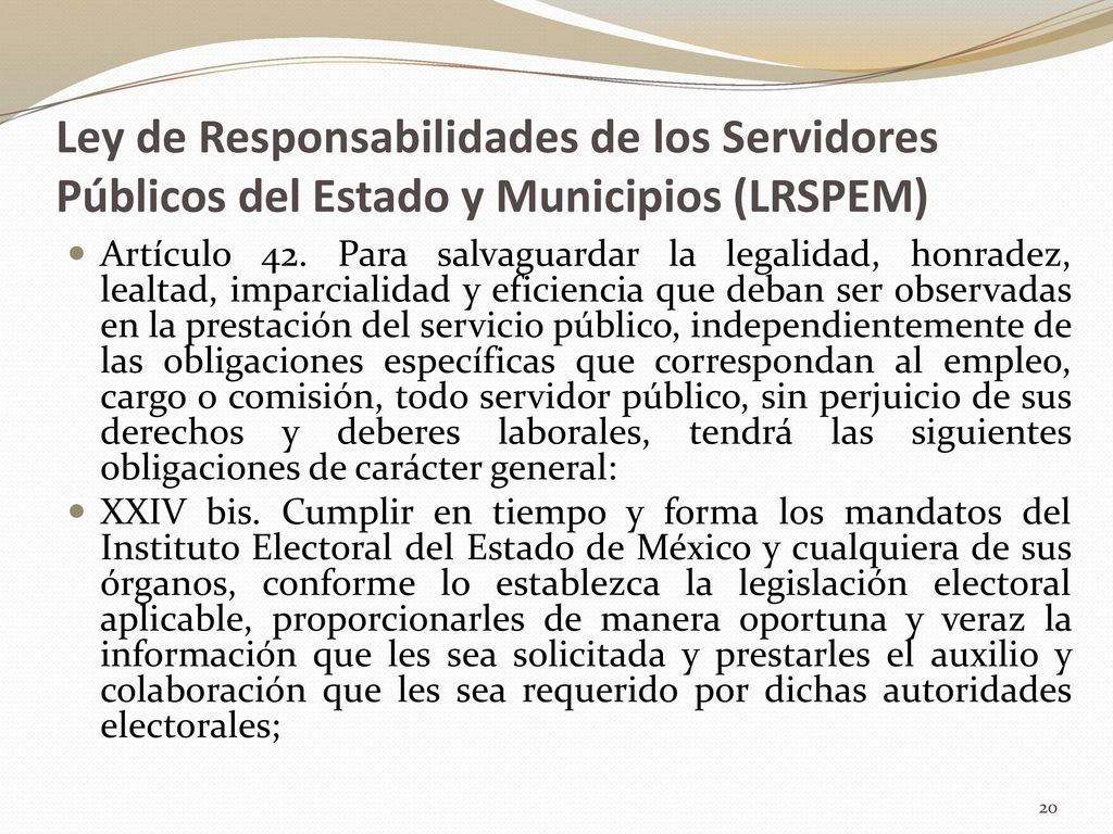 Ley de Responsabilidades de los Servidores Públicos del Estado y Municipios (LRSPEM)
