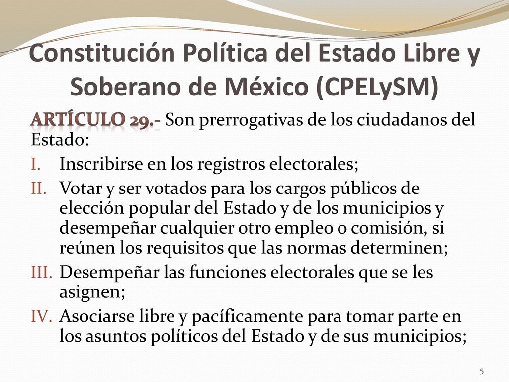 Constitución Política del Estado Libre y Soberano de México (CPELySM)