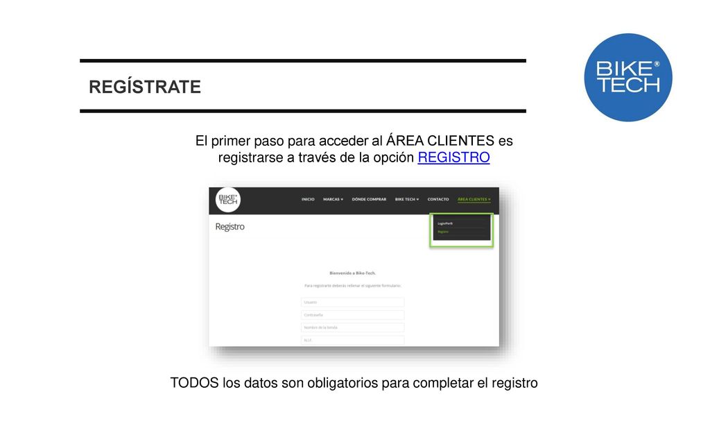 REGÍSTRATE El primer paso para acceder al ÁREA CLIENTES es