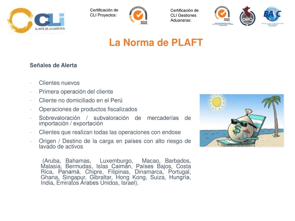 La Norma de PLAFT Señales de Alerta Clientes nuevos