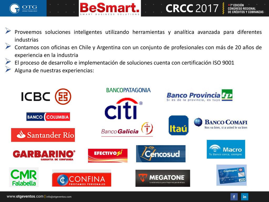 Proveemos soluciones inteligentes utilizando herramientas y analítica avanzada para diferentes industrias