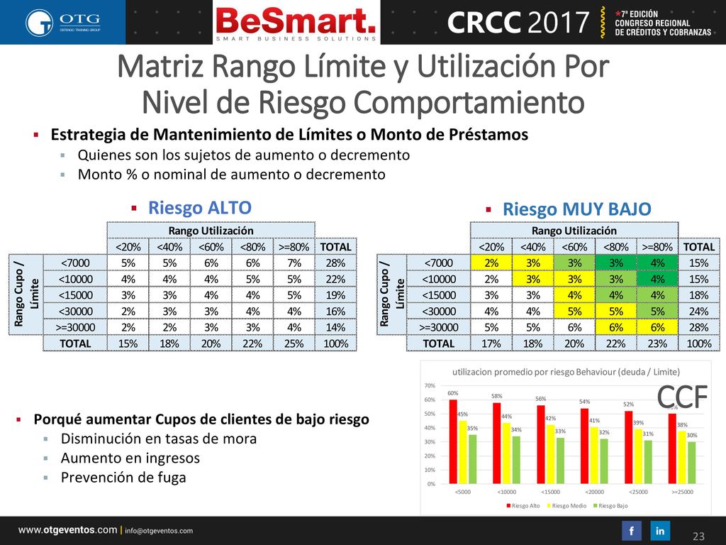 Matriz Rango Límite y Utilización Por Nivel de Riesgo Comportamiento