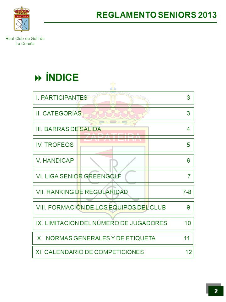 ÍNDICE I. PARTICIPANTES 3 II. CATEGORÍAS 3 III. BARRAS DE SALIDA 4