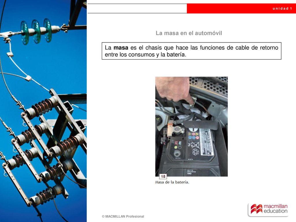 La masa en el automóvil La masa es el chasis que hace las funciones de cable de retorno entre los consumos y la batería.