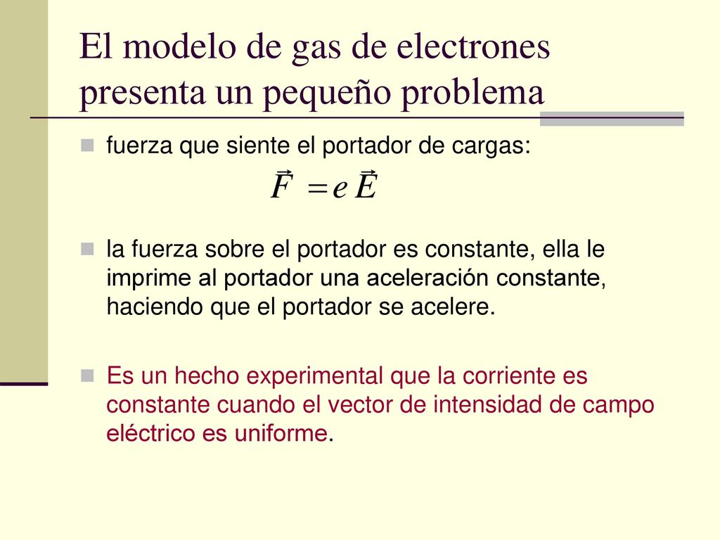 El modelo de gas de electrones presenta un pequeño problema